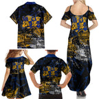 West Coast Eagles Family Matching Summer Maxi Dress and Hawaiian Shirt Urban Graffiti Street Art - Bold Abstract Spray Paint