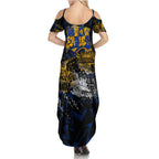 West Coast Eagles Family Matching Summer Maxi Dress and Hawaiian Shirt Urban Graffiti Street Art - Bold Abstract Spray Paint
