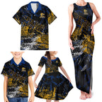 West Coast Eagles Family Matching Tank Maxi Dress and Hawaiian Shirt Urban Graffiti Street Art - Bold Abstract Spray Paint