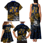 West Coast Eagles Family Matching Tank Maxi Dress and Hawaiian Shirt Urban Graffiti Street Art - Bold Abstract Spray Paint