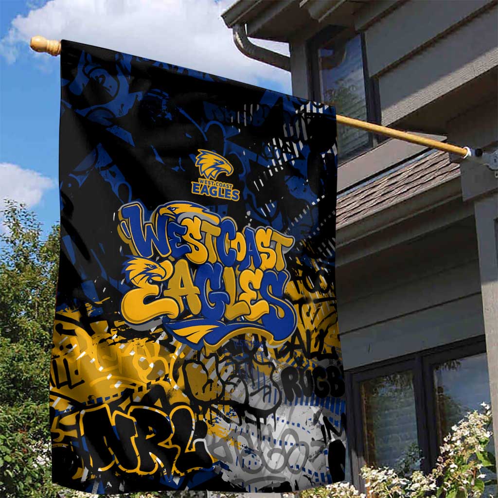 West Coast Eagles Garden Flag Urban Graffiti Street Art - Bold Abstract Spray Paint