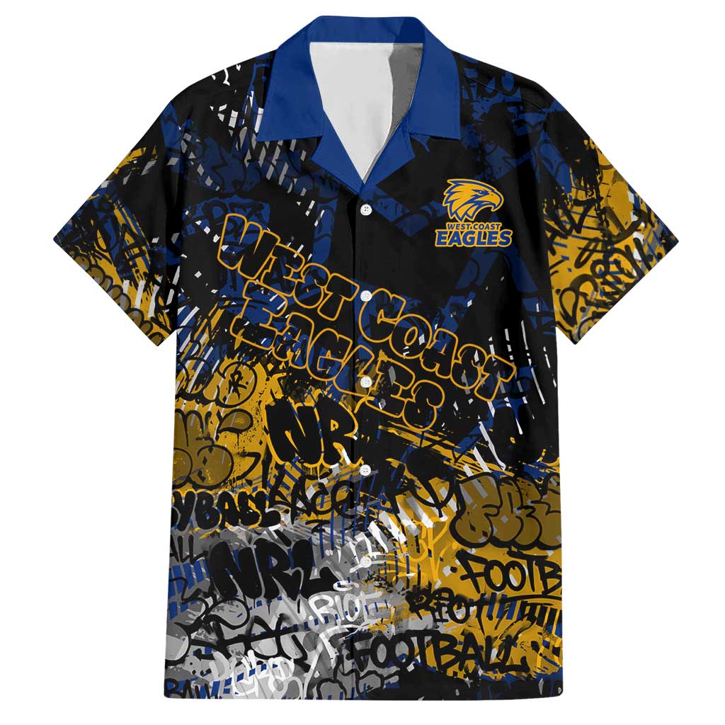 West Coast Eagles Hawaiian Shirt Urban Graffiti Street Art - Bold Abstract Spray Paint