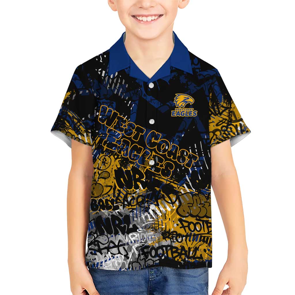 West Coast Eagles Hawaiian Shirt Urban Graffiti Street Art - Bold Abstract Spray Paint