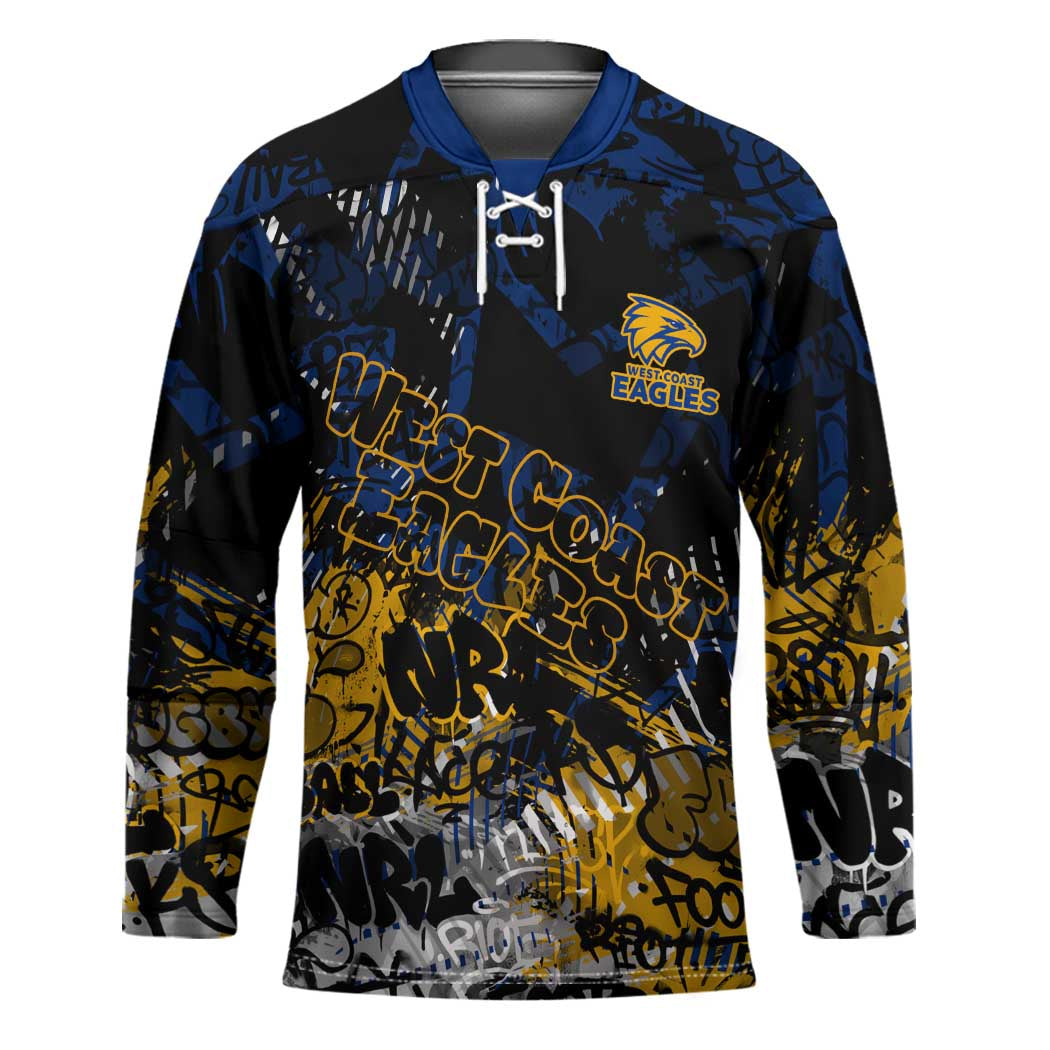 West Coast Eagles Hockey Jersey Urban Graffiti Street Art - Bold Abstract Spray Paint