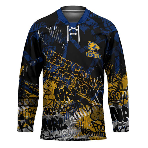 West Coast Eagles Hockey Jersey Urban Graffiti Street Art - Bold Abstract Spray Paint