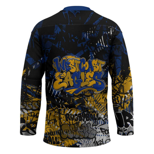 West Coast Eagles Hockey Jersey Urban Graffiti Street Art - Bold Abstract Spray Paint