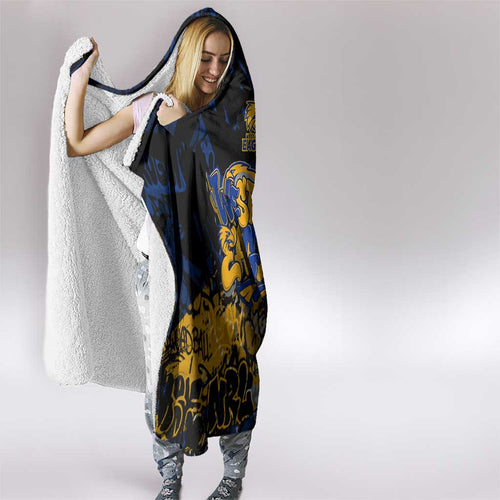 West Coast Eagles Hooded Blanket Urban Graffiti Street Art - Bold Abstract Spray Paint
