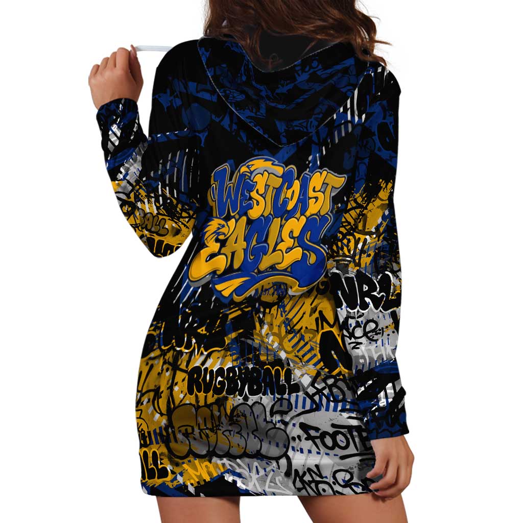West Coast Eagles Hoodie Dress Urban Graffiti Street Art - Bold Abstract Spray Paint