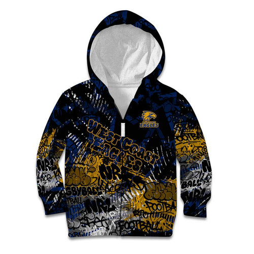 West Coast Eagles Kid Hoodie Urban Graffiti Street Art - Bold Abstract Spray Paint