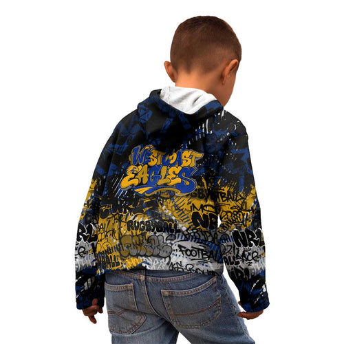 West Coast Eagles Kid Hoodie Urban Graffiti Street Art - Bold Abstract Spray Paint