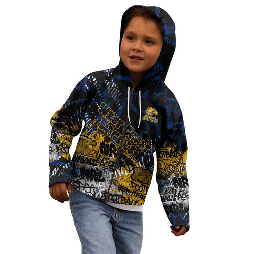 West Coast Eagles Kid Hoodie Urban Graffiti Street Art - Bold Abstract Spray Paint