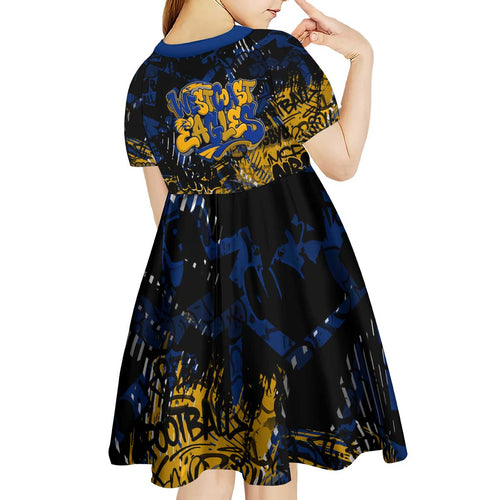 West Coast Eagles Kid Short Sleeve Dress Urban Graffiti Street Art - Bold Abstract Spray Paint