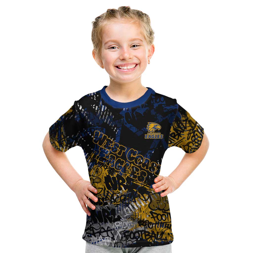 West Coast Eagles Kid T Shirt Urban Graffiti Street Art - Bold Abstract Spray Paint