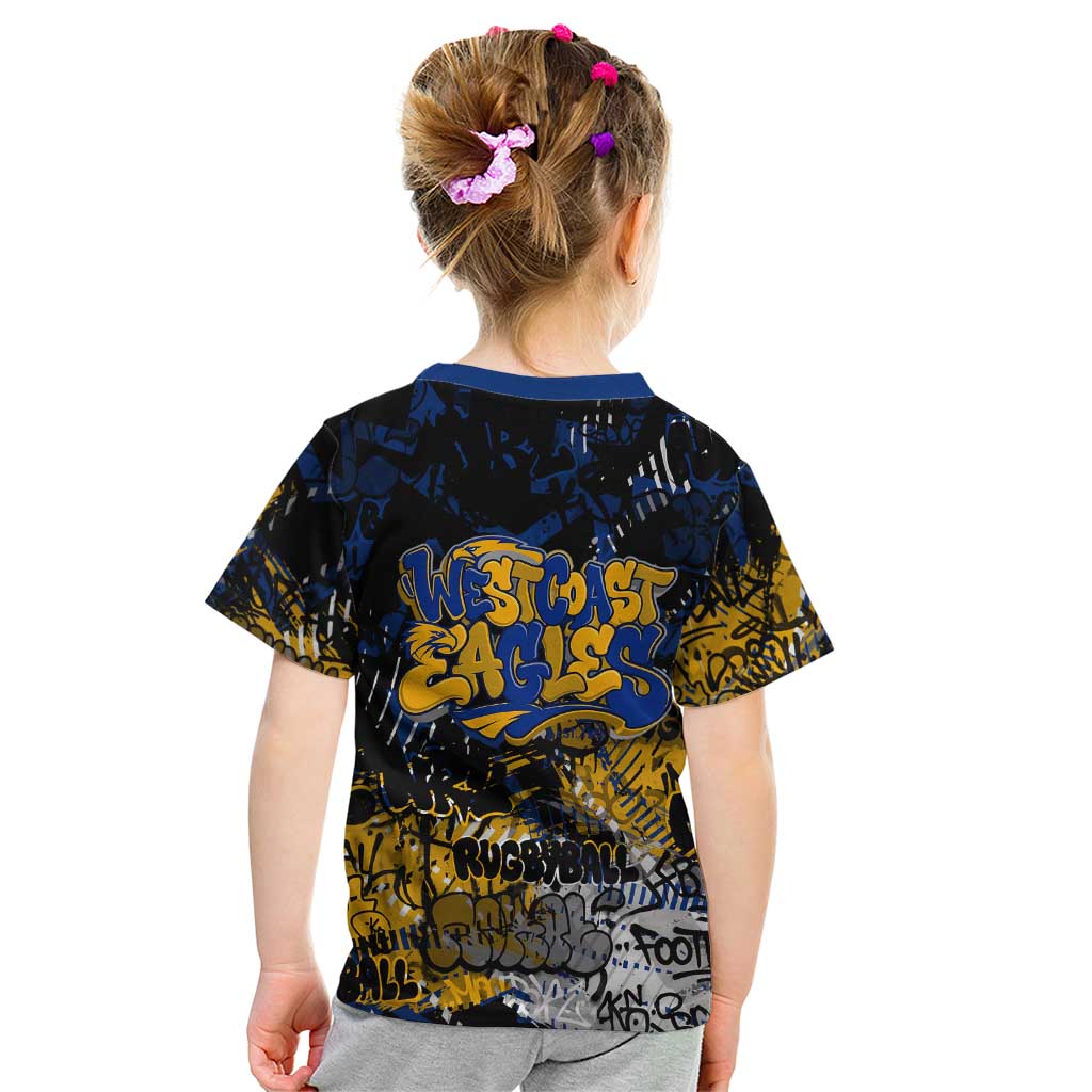 West Coast Eagles Kid T Shirt Urban Graffiti Street Art - Bold Abstract Spray Paint