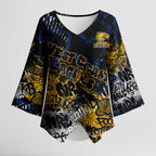 West Coast Eagles Kimono Sleeve Blouse Urban Graffiti Street Art - Bold Abstract Spray Paint