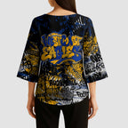 West Coast Eagles Kimono Sleeve Blouse Urban Graffiti Street Art - Bold Abstract Spray Paint