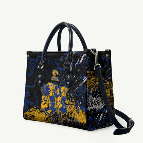 West Coast Eagles Leather Bag Urban Graffiti Street Art - Bold Abstract Spray Paint