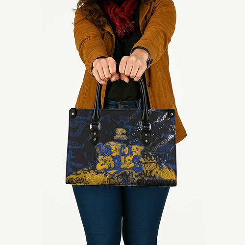 West Coast Eagles Leather Bag Urban Graffiti Street Art - Bold Abstract Spray Paint