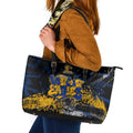 West Coast Eagles Leather Tote Bag Urban Graffiti Street Art - Bold Abstract Spray Paint