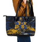 West Coast Eagles Leather Tote Bag Urban Graffiti Street Art - Bold Abstract Spray Paint