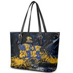 West Coast Eagles Leather Tote Bag Urban Graffiti Street Art - Bold Abstract Spray Paint