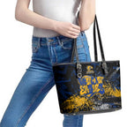 West Coast Eagles Leather Tote Bag Urban Graffiti Street Art - Bold Abstract Spray Paint
