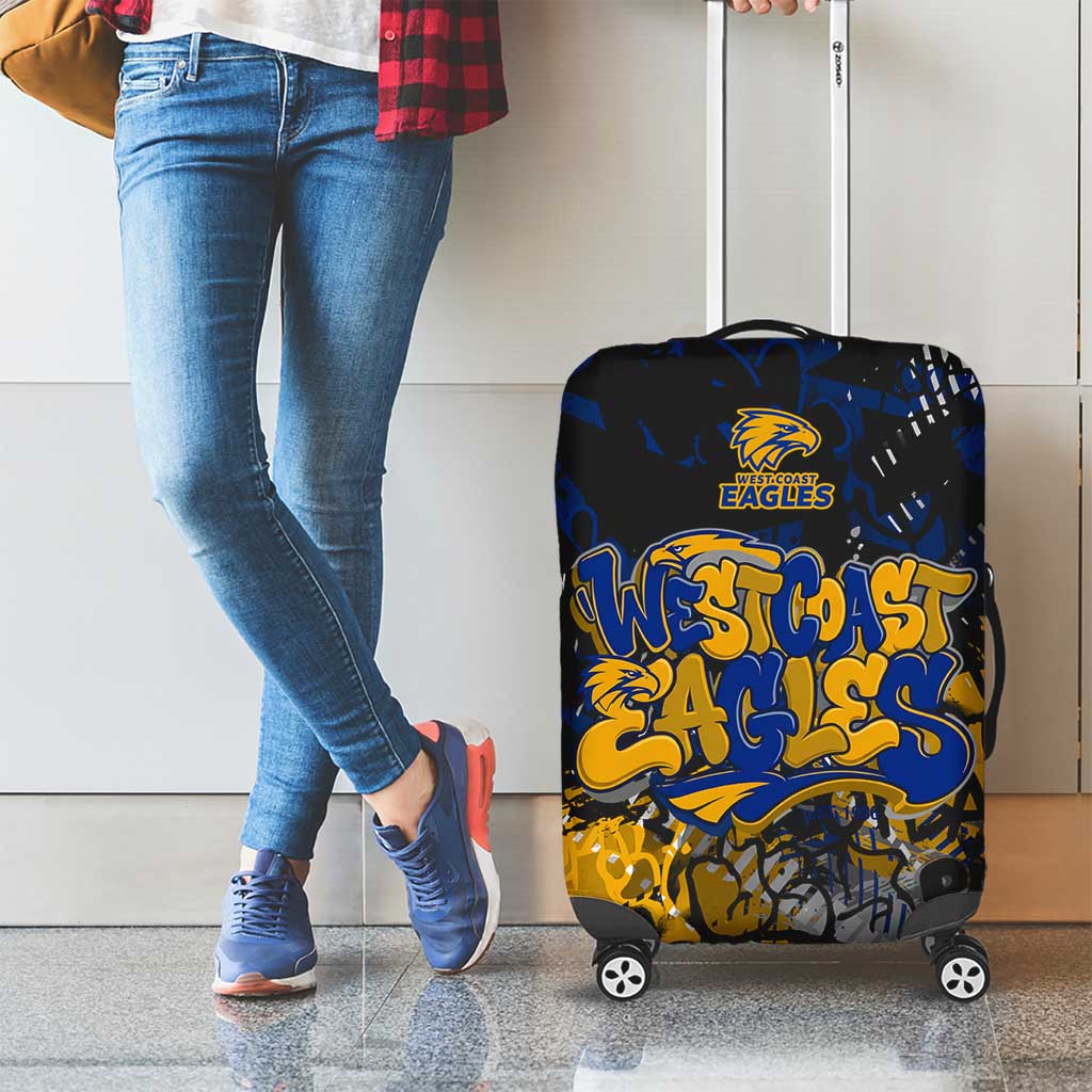 West Coast Eagles Luggage Cover Urban Graffiti Street Art - Bold Abstract Spray Paint