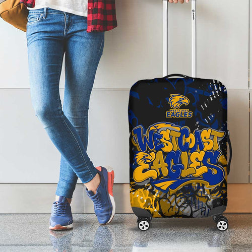 West Coast Eagles Luggage Cover Urban Graffiti Street Art - Bold Abstract Spray Paint