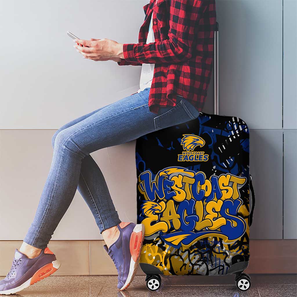 West Coast Eagles Luggage Cover Urban Graffiti Street Art - Bold Abstract Spray Paint