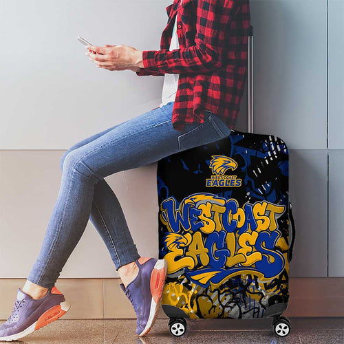 West Coast Eagles Luggage Cover Urban Graffiti Street Art - Bold Abstract Spray Paint