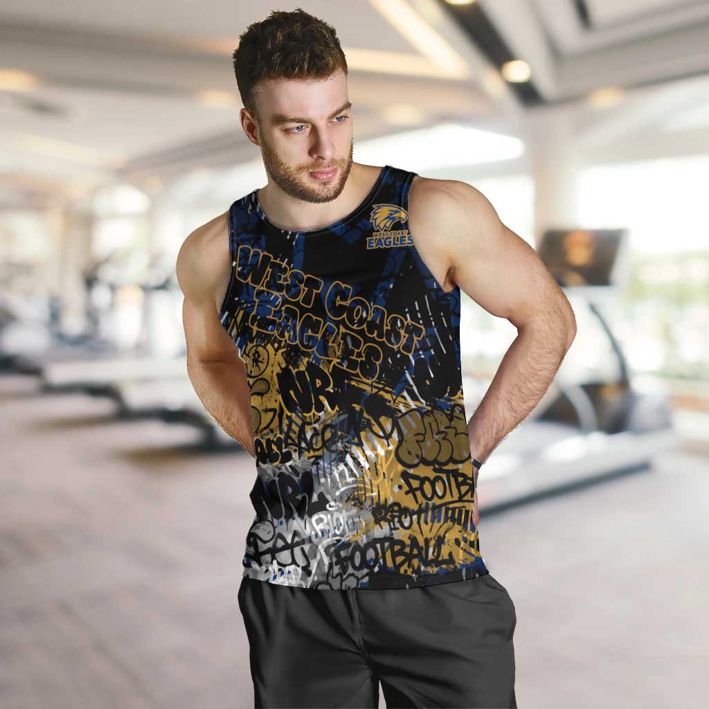 West Coast Eagles Men Tank Top Urban Graffiti Street Art - Bold Abstract Spray Paint