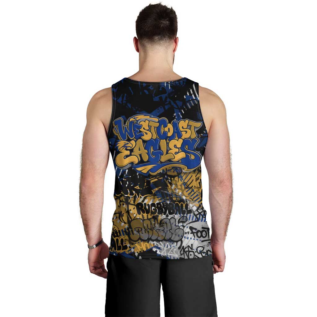 West Coast Eagles Men Tank Top Urban Graffiti Street Art - Bold Abstract Spray Paint