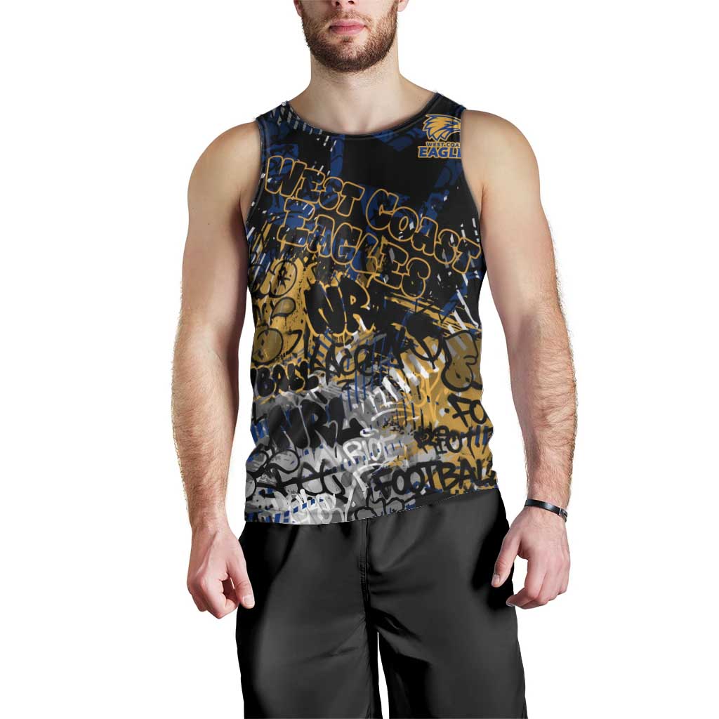 West Coast Eagles Men Tank Top Urban Graffiti Street Art - Bold Abstract Spray Paint