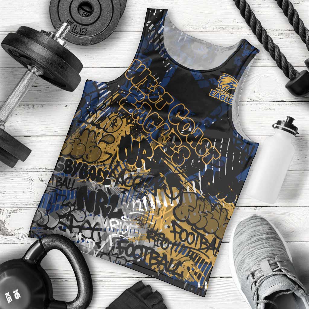 West Coast Eagles Men Tank Top Urban Graffiti Street Art - Bold Abstract Spray Paint