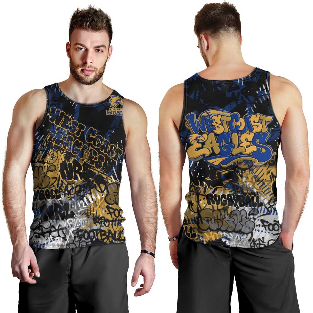 West Coast Eagles Men Tank Top Urban Graffiti Street Art - Bold Abstract Spray Paint