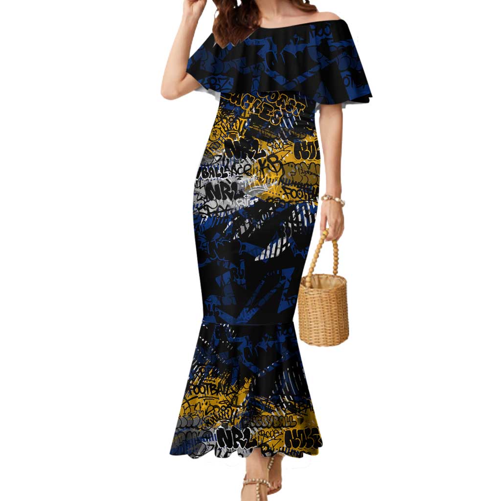 West Coast Eagles Mermaid Dress Urban Graffiti Street Art - Bold Abstract Spray Paint