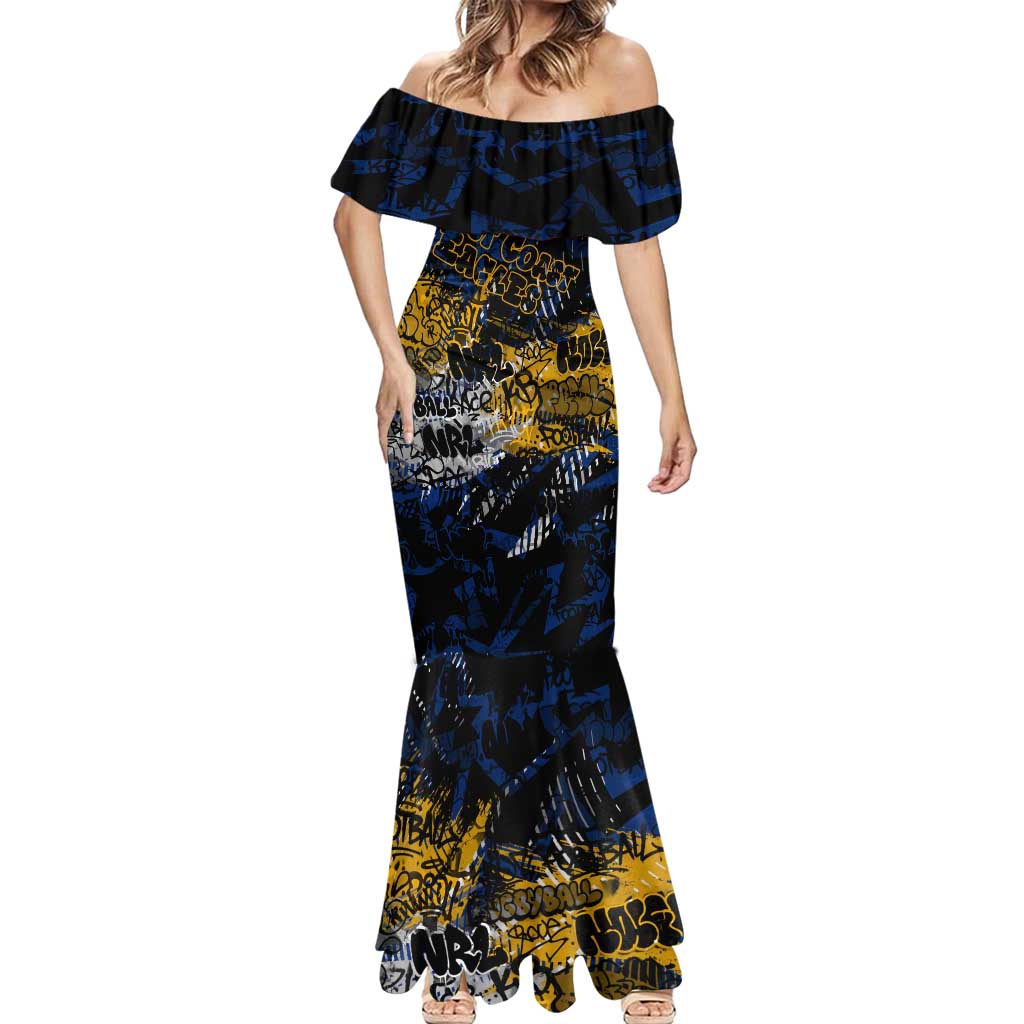 West Coast Eagles Mermaid Dress Urban Graffiti Street Art - Bold Abstract Spray Paint