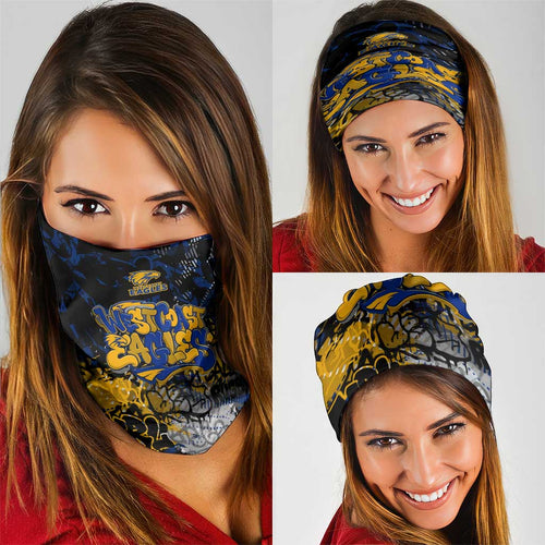 West Coast Eagles Neck Gaiter Urban Graffiti Street Art - Bold Abstract Spray Paint
