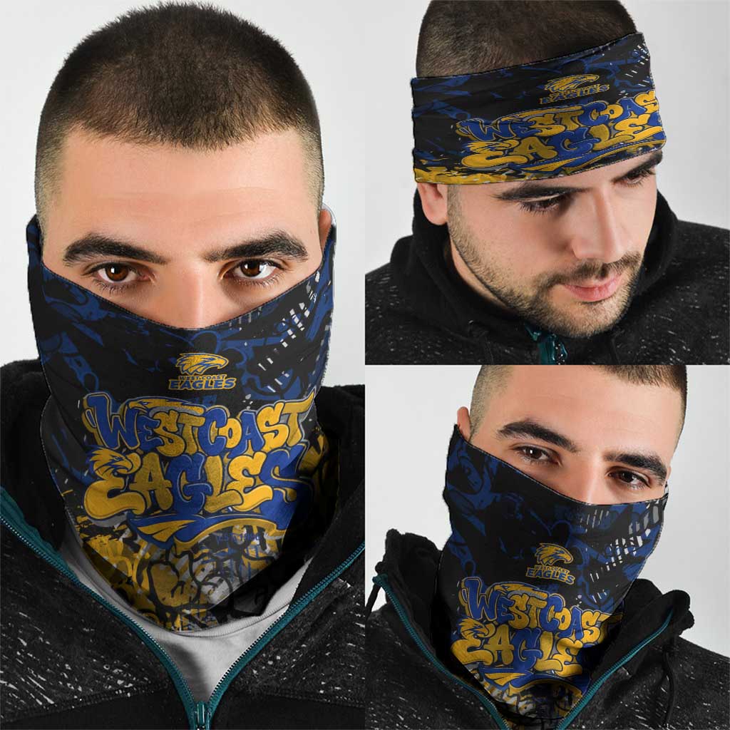 West Coast Eagles Neck Gaiter Urban Graffiti Street Art - Bold Abstract Spray Paint