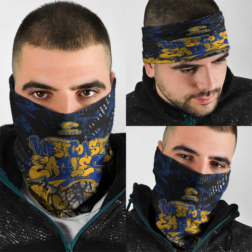 West Coast Eagles Neck Gaiter Urban Graffiti Street Art - Bold Abstract Spray Paint