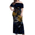 West Coast Eagles Off Shoulder Maxi Dress Urban Graffiti Street Art - Bold Abstract Spray Paint