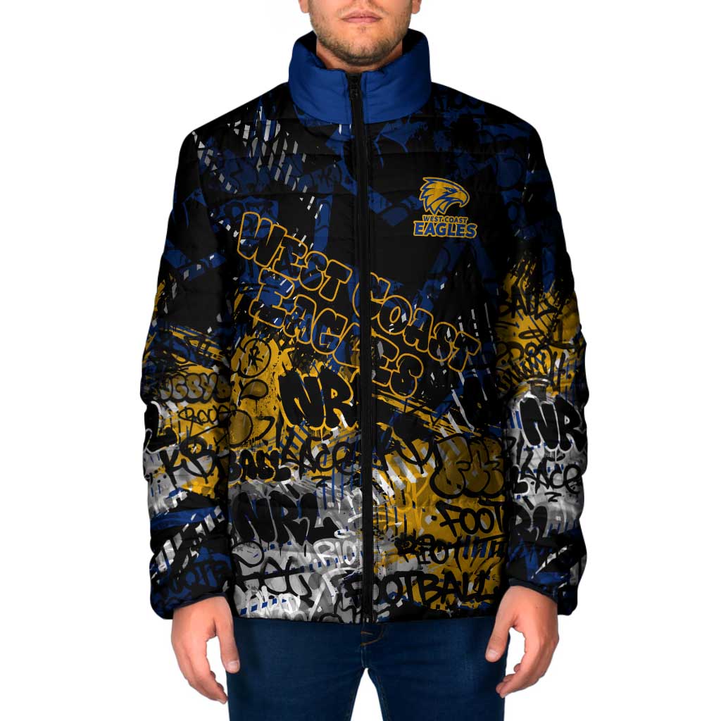 West Coast Eagles Padded Jacket Urban Graffiti Street Art - Bold Abstract Spray Paint