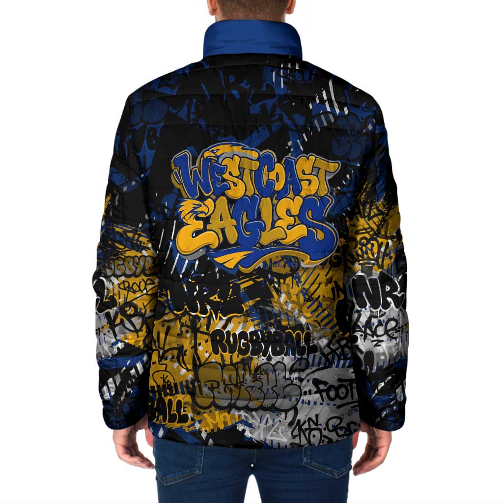 West Coast Eagles Padded Jacket Urban Graffiti Street Art - Bold Abstract Spray Paint