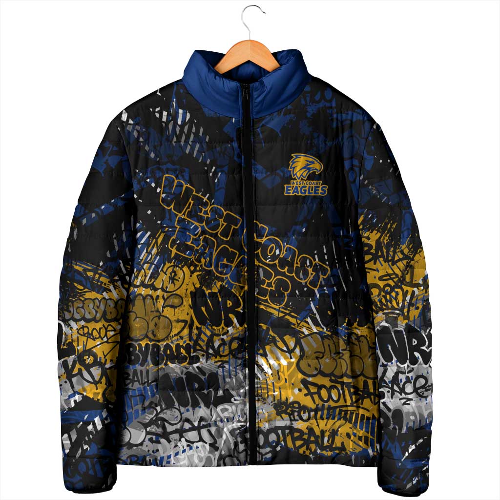 West Coast Eagles Padded Jacket Urban Graffiti Street Art - Bold Abstract Spray Paint