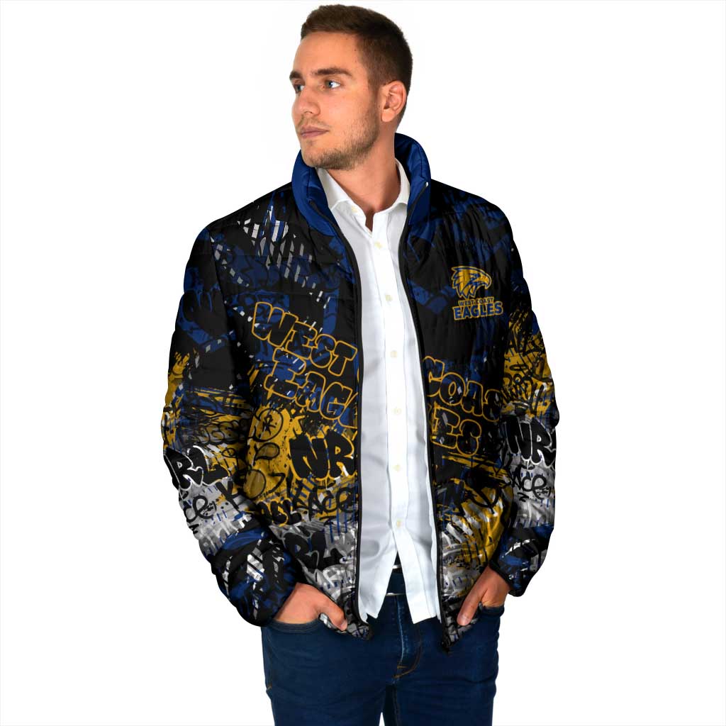 West Coast Eagles Padded Jacket Urban Graffiti Street Art - Bold Abstract Spray Paint
