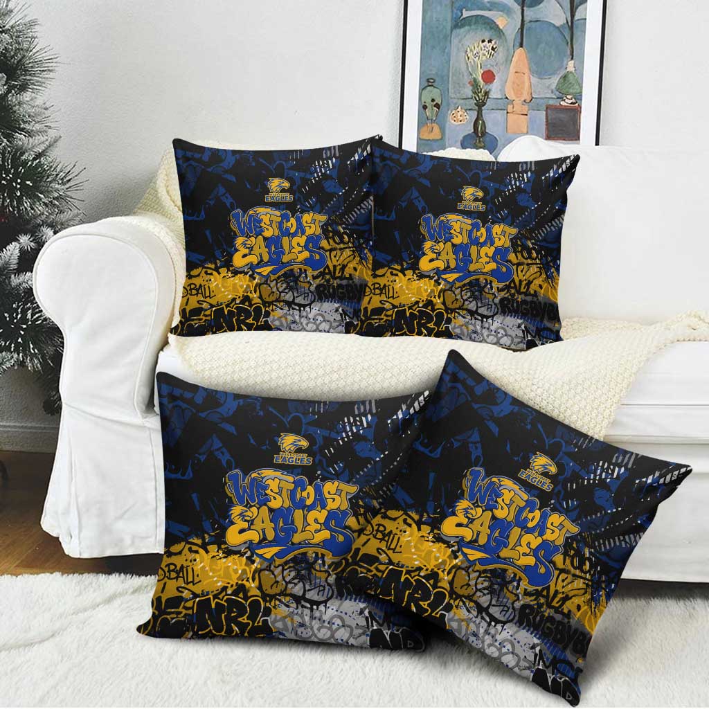 West Coast Eagles Pillow Cover Urban Graffiti Street Art - Bold Abstract Spray Paint