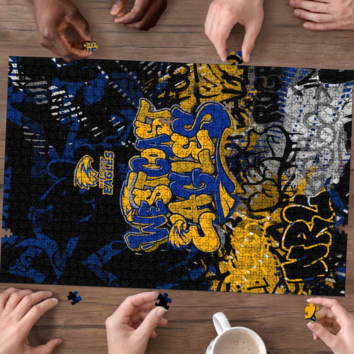 West Coast Eagles Puzzle Urban Graffiti Street Art - Bold Abstract Spray Paint