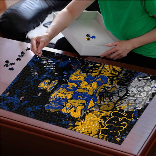 West Coast Eagles Puzzle Urban Graffiti Street Art - Bold Abstract Spray Paint