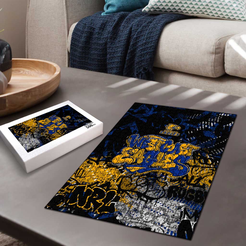 West Coast Eagles Puzzle Urban Graffiti Street Art - Bold Abstract Spray Paint