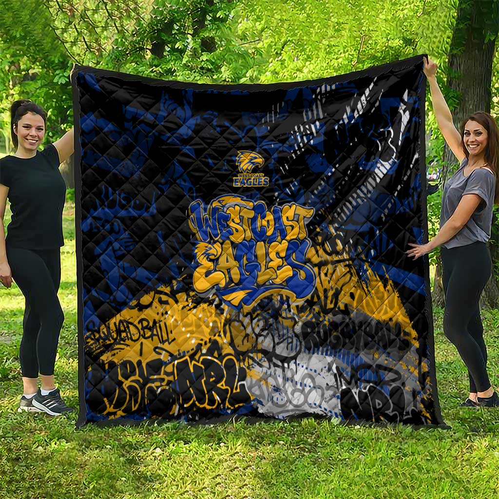 West Coast Eagles Quilt Urban Graffiti Street Art - Bold Abstract Spray Paint